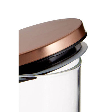 Freska Glass Storage Jar with Rose Gold Lid 550ml