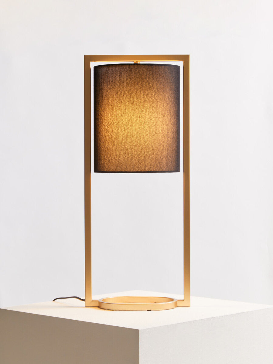 Lara Black Shade With Gold Finish Metal Frame Table Lamp