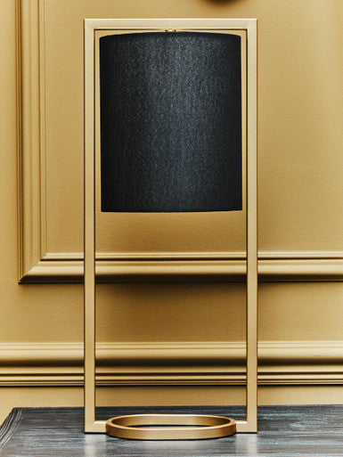 Lara Black Shade With Gold Finish Metal Frame Table Lamp