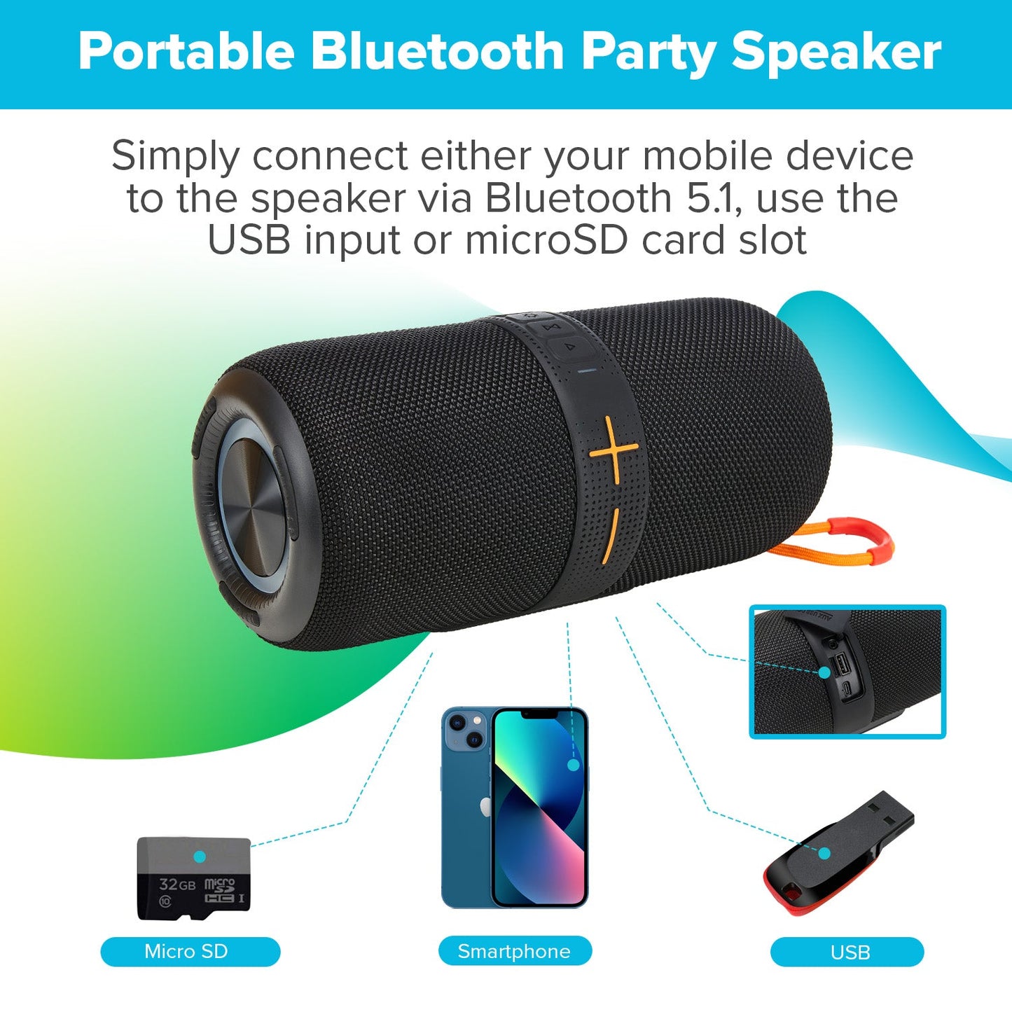 Maplin Portable Bluetooth Party Speaker